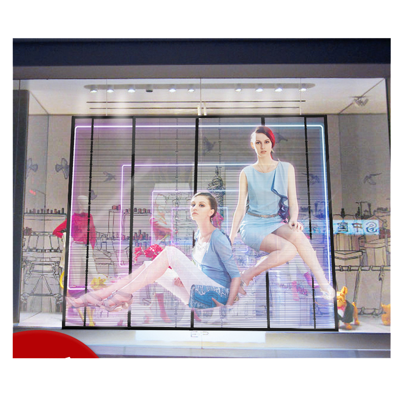 Naked eye 3D Shop window Glass-fronted LED Billboard Video Wall HD Transparent LED Display Screen